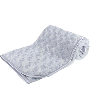 Soft Touch Baby Rosebud Fleece Blanket Wrap Shawl with Satin Trim, Grey (FBP66) - Buy Online on GoSupps.com