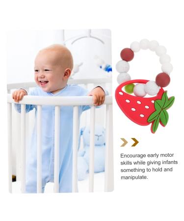 KESYOO 2 Pcs Baby Silicone Slap Bracelet Set - Baby Cartoon Toy Molar Bracelet - Strawberry & Fruit Molar Toy - Chewable & Colorful - Redx2pcs - Buy Online on GoSupps.com