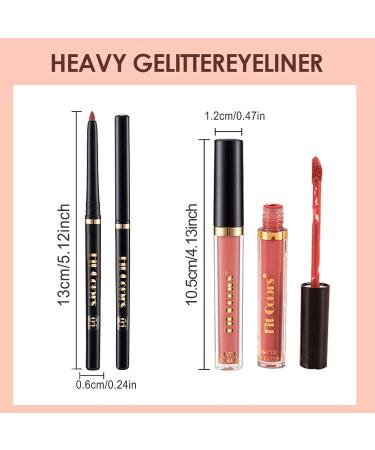 Nude Lip Liner and Lipstick Set for Black Women - 3 Matte Liquid Lipsticks + 3 Matching Lip Liner Pens - Long Lasting Waterproof Formula - One Step Lips Makeup Kit (A) - Buy Online on GoSupps.com