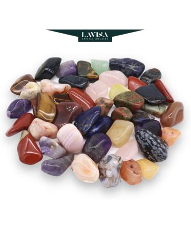 Lavisa Drum Stones - 100% Natural Healing Stones | Gemstones for Water Treatment | Halbedelstein Mixture | 220g Mineral Stones - Buy Online on GoSupps.com