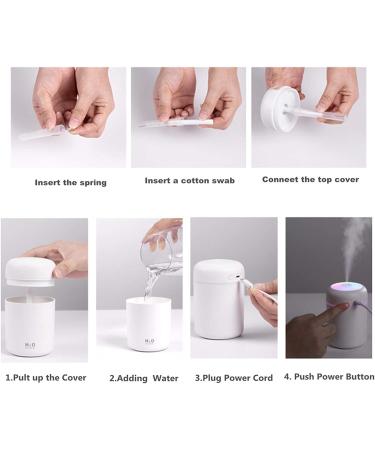 Colorful Mini Humidifier & Essential Oil Diffuser USB Portable for Car, Office, Bedroom - 7 Color 2 Mist Modes, Super Quiet (Navy) - Buy Online on GoSupps.com