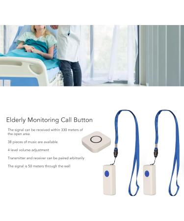 Pusokei Wireless Call Button System for Seniors - 2 Transmitters 1 Receiver 4 Volume Levels 330m Range - Ideal for Nursing Staff & Elder Care - Buy Online on GoSupps.com