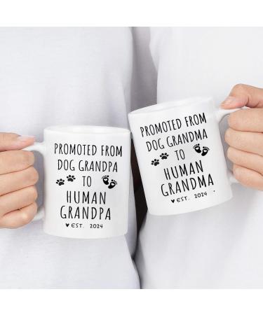Promoted from Dog Grandparents to Human Grandparents 2024 Coffee Mug Pregnancy Announcement New Grandpa and Grandma Gift Baby Announcement Coffee Mugs - Buy Online on GoSupps.com