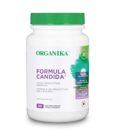 Organika Formula Candida- Yeast Reduction Formula Feminine Health Support Probiotics All Natural Herbal Blend- 90vcaps