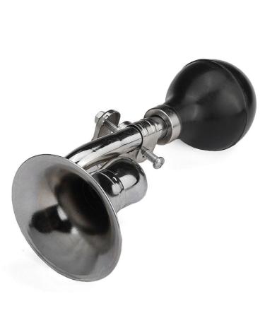 Coolrunner Bugle Horn, Retro Clown Horn, Kids Bike Horn, Classic Vintage Metal Twist Loudspeaker Siren Hooter Snail Air Horn for Vehicles Bicycles Golf Cart Silver