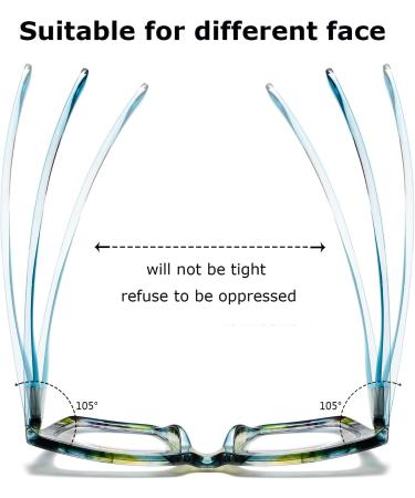 Hubeye Square Reading Glasses for Women - Spring Hinged Oprah Style +3.0 Diopter - 2 Pairs 2 Color Mixes - Shop Internationally - Buy Online on GoSupps.com