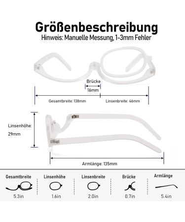 Kodilin Women Sortchable Rotatable Foldable Make-Up & Reading Glasses | 3.5x Transparent Lens | Perfect Make-Up Aid - Buy Online on GoSupps.com