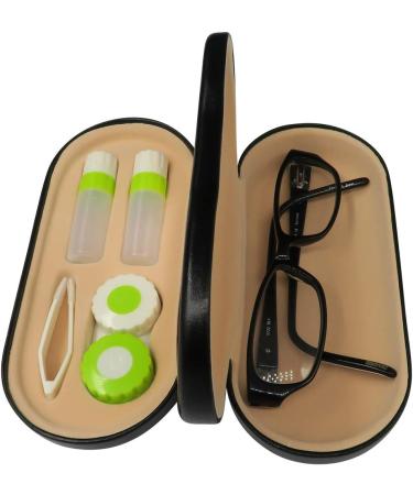 Evelots Double-Sided Contact Lens Case with Mirror - Rigid Outside Soft Inside - Travel Essential - Black - Buy Online on GoSupps.com