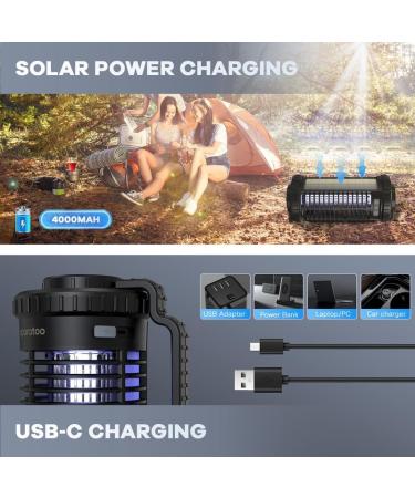 Solar Bug Zapper for Outdoor Indoor 4200V UV Mosquito Killer Lamp Waterproof Electronic Mosquito Zapper Fly Catcher Traps Fly Zapper Insect Killer Mosquito Trap for Kitchen Balcony Patio Camping - Buy Online on GoSupps.com