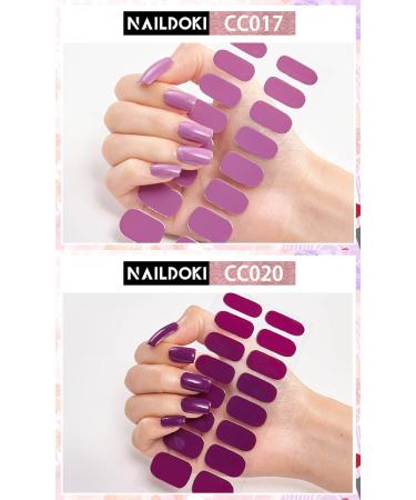 NAILDOKI Nail Stickers - 12 Sheets x 16 Pieces Full Wraps - Self-Adhesive Gel Nail Art Decals for Women and Girls - Buy Online on GoSupps.com