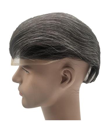 NLW European Human Hair Toupee for Men | 10x8 Soft Fine French Lace | Straight Hair Replacement System (Color #1B20) - Buy Online on GoSupps.com