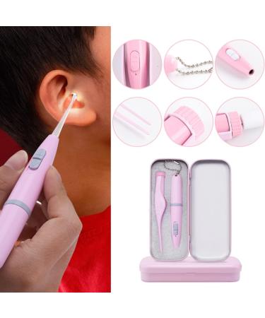 USB Rechargeable Earwax Removal Tool Set for Kids - Pink Ear Cleaner with Light, Tweezers and Ear-Picking Tool - Buy Online on GoSupps.com