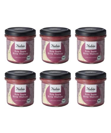 NABIO | Mediterranean spread beetroot pear walnut I vegan I (6 x 135g) Beetroot pear walnut 135 g (pack of 6)