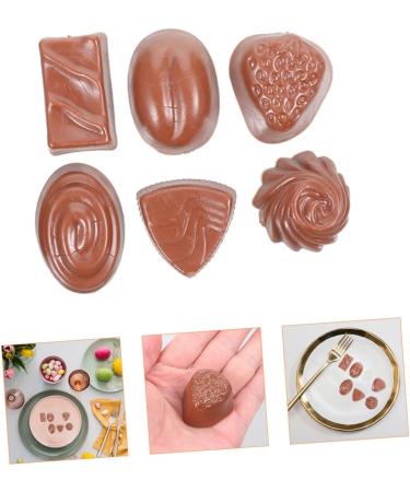 VICASKY 6pcs Simulation Chocolate Bulk Food Simulation Food Chocolate Model Candy in Bulk Artificial Chocolate Fake Chocolate Fake Candy Chocolate Beads Kid Child Decorations Pvc Window 3.90X2.80X1.80CM 1 - Buy Online on GoSupps.com