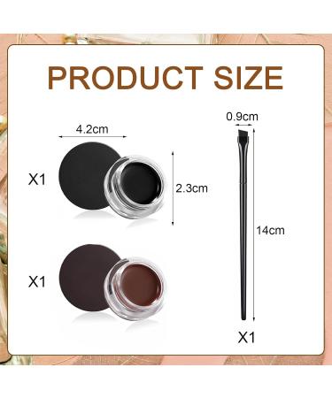 THXFUNAREA Brown + black gel eyeliner waterproof longlasting cream eyeliner gel highintensity pigments smudgeproof eyeliner makeup with eyeliner brushes - Buy Online on GoSupps.com
