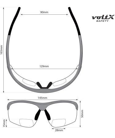 Voltx 'Constructor Ultimate' Bifocal Safety Glasses - Premium UV400 Reading Aid Gold & Blue Mirrored Smoke Lens - Ideal for Sports & Biking - Buy Online on GoSupps.com