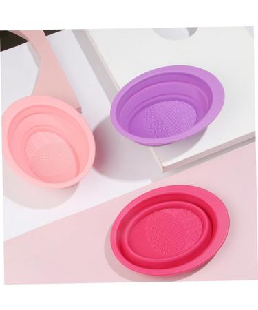 Ipetboom Makeup Brush Scrub Pad Make up Makeup Brush Scrubber Portable Hair Brush Cleaning Scrubber Makeup Accessories Silicone Brush Cleaning Pad Silica Gel Pink Cosmetic Cleaning Bowl - Buy Online on GoSupps.com
