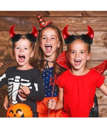 Devil Horns Headband Headbands for Women Birthdays Cosplay Glitter Red Devil Demon on Head Band with Black Plush Fancy Devil Accessory for Adult Kids Halloween Carnival Party Masquerade Hen Nights - Buy Online on GoSupps.com