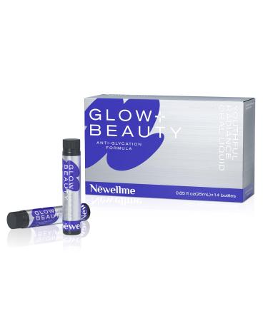 NEWELLME Liquid Collagen Shots with Hyaluronic Acid 18 000mg Multi Collagen Peptides Sugar Free Ready-to-Drink Collagen Supplement for Hair Skin Nails 14 Bottles 14 Daily Packs