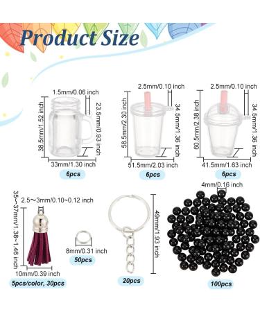 OLYCRAFT 204pcs Mini Cup Bubble Tea Keychain Kit - DIY Accessories Set for Earring Making with Rings, Tassels, Bubbles, Straws - No Glue Milky Tea Cup Pendant - Buy Online on GoSupps.com