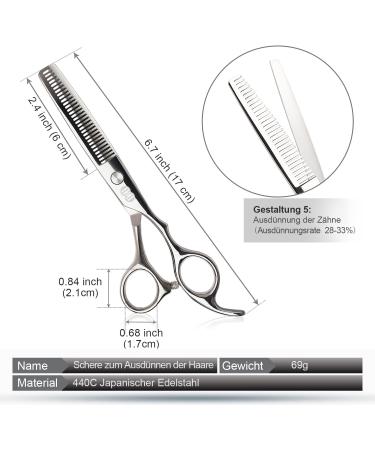 Ciicii Professional Hair Cutting Scissors Set - Premium Hairdressing Scissors for Men Women Pets | Silver Salon Scissors for Family Hairdressers - Buy Online on GoSupps.com