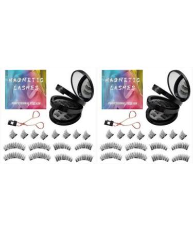 LearnLyrics 1/2 Pcs Magnetic Eyeliner - False Eyelashes Makeup Eyelashes | Soft Artificial Soft False Lashes Kit with short look Easy to Wear fake applicator liner eye for Makeup Eyelashes 2pcs