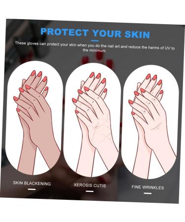 FRCOLOR 1 Pair Fingerless UV Gel Nail Lamp Nail Care Gloves Heavy Duty Protective Shield - Buy Online on GoSupps.com