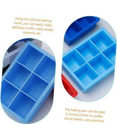 Zerodeko Non Stick Baking Sheet 3pcs 6 Six Grid Silicone Bakeware Bread Small Cake Silica Gel Nonstick Baking Pan 16.5x11.5CM Sky-blue - Buy Online on GoSupps.com