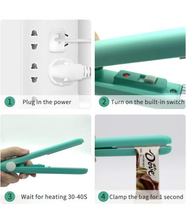2 PACK Mini Bag Sealer Heat Seal - Handheld Food Resealer for Storage - Portable Smart Sealer with 45 Power Cable - Green+Purple - Buy Online on GoSupps.com