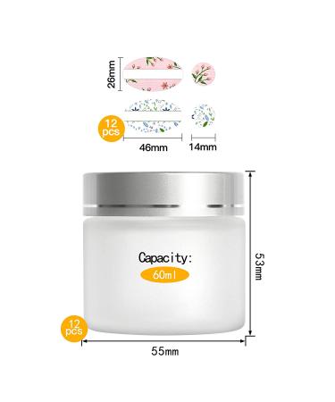 12 Pack 60ml Matte Clear Glass Jars with Silver Lids - Travel Containers for Cosmetics, Makeup, Eye Shadow, and Face Cream - Buy Online on GoSupps.com