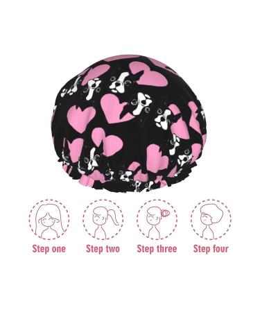 Women's Boston Terrier Dog Waterproof Shower Cap - Reusable Stretch Hem, Double Layers | Bath Cap - Buy Online on GoSupps.com