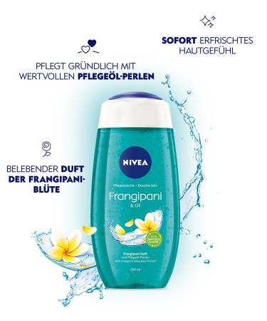 Nivea Care Shower Gel Frangipani & Oil 250 ml - Refreshing Gel with Care Oil Beads Nourishing and Fragrant Shower Experience - Buy Online on GoSupps.com