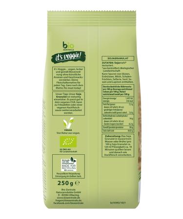 Biozentral Veggie Soy Granulate | 6 x 250g Protein-Rich Organic Soy | Vegan Meat Alternative | Made in Austria - Buy Online on GoSupps.com