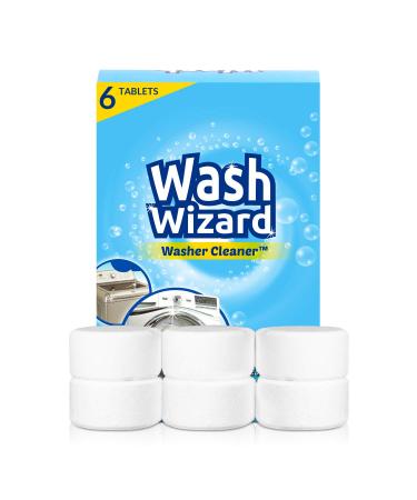 WASH WIZARD - Washing Machine Cleaner - White 6 Tablets, Cleans Front Load and Top Load Washers Including HE, Safe For all Washer Components and Septic Tanks