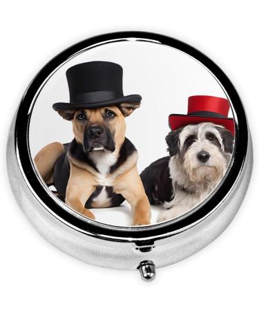 Cute Dogs Mini Round Pill Box | 3 Compartment Travel Organizer | Portable Pill Case for Home & Office Use - Buy Online on GoSupps.com