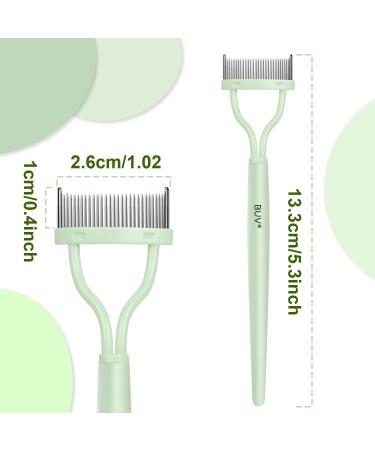 Eyelash Comb Eyelash Curler Makeup Mascara Applicator Eyelash Definer Eyebrow Brush Metal Teeth Eye Lash Tool LSSZ-E Light Green 12 - Buy Online on GoSupps.com
