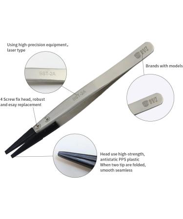 BES Precision ESD Stainless Steel Replaceable Tweezers BST-2A | Electronics Lab Tool - Buy Online on GoSupps.com