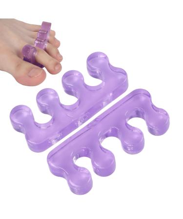 2 Pcs Toe Separator Purple Silicone Toe Stretchers Bunion Correctors for Bunion Relief Hammer Toe Day Night Support