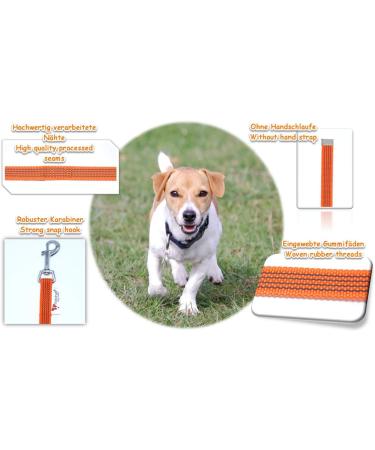 Twinkys Dog Style Tow Leash - 1m Rubberized 15mm Wide for Dogs up to 15kg - Hand Loop-Free Durable Made in Germany - Orange - Buy Online on GoSupps.com