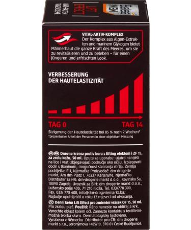 Balea Men day cream antiwrinkle day cream LIFT EFFECT for mature skin reduces wrinkle depth improves skin elasticity SPF 15 50 ml - Buy Online on GoSupps.com