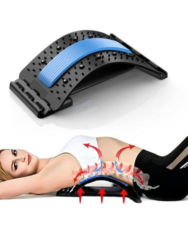 Back Stretcher, Lumbar Back Cracker Board Pain Relief Device, Multi-Level Lumbar Back Massager, Pain Relief for Herniated Disc, Sciatica, Scoliosis, Lower and Upper Lumbar Support Stretcher Black