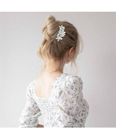 DonLeeving Bride Wedding Crystal Hair Bridal Flower Side Hair Clip Rhinestone Bridal Comb Barrette Handmade Flower Hair Clip Head Pieces Bridal Headpiece Wedding Accessories for Women and Girls - Buy Online on GoSupps.com