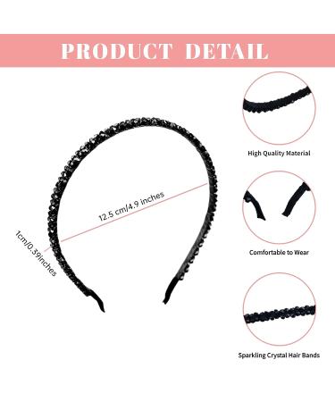 4-Piece Rhinestone Headband Set | Sparkly Hair Hoops for Women & Girls - Black, Purple, Pink, Champagne - Buy Online on GoSupps.com