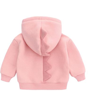 Famuka Little Kids Dinosaur Hoodie | Toddler Boy Girl Sweatshirt 24 Months Pink - Unisex Casual Top - Buy Online on GoSupps.com