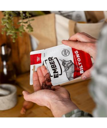  EMBER Ember Snacks: Biltong Beef Jerky Chili Flavor (8 x 45g) Keto Protein Snacks Nomad Snack - Buy Online on GoSupps.com