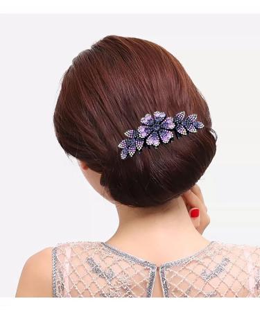 KuuGuu 6 PCS Women Flower Hair Comb Pins Rhinestone Slide Clips - Bride Wedding Headdress Hair Accessories (Pattern_2) - Buy Online on GoSupps.com