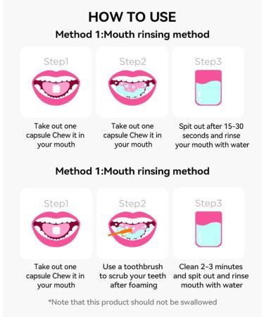 TeetClean Mouthwash Tablets - All Natural Probiotic Herbal Whitening & Restorative Peach Flavor - Buy Online on GoSupps.com