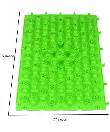 YOBEYI Foot Massage Mat Set - Acupressure Reflexology Pad for Bathroom, Yoga, Outdoor Activities - Anti-Slip & Relaxing Therapy - 2 PCS Green - Buy Online on GoSupps.com