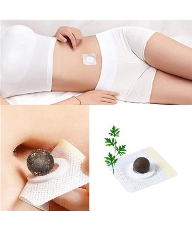 Wormwood Belly Patch,30Pcs Natural Herb Mugwort Essence Pills and 30Pcs Moxibustion Patch,Reflexology, Removing Impurities for Women and Men
