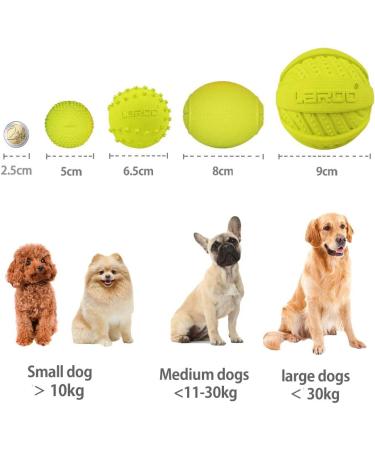 Laroo Dog Toys - Durable Natural Rubber Squeaker Dog Balls for Small & Large Dogs | 6.5cm x 8cm Green Football - Buy Online on GoSupps.com
